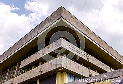 Detail of soviet modernism era brutalism building Stock Photo