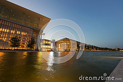 Stavros Niarchos Foundation Cultural Center SNFCC in Athens Editorial Stock Photo