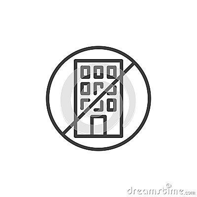 Stay away from house line icon Vector Illustration