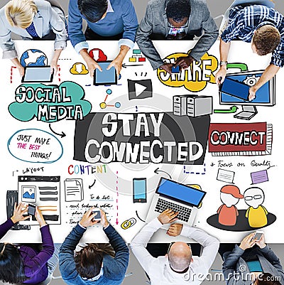 Stay Connected Freindship Relationship Social Concept Stock Photo