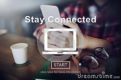 Stay Connected Interact Network Sharing Social Concept Stock Photo