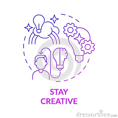 Stay creative purple gradient concept icon Vector Illustration