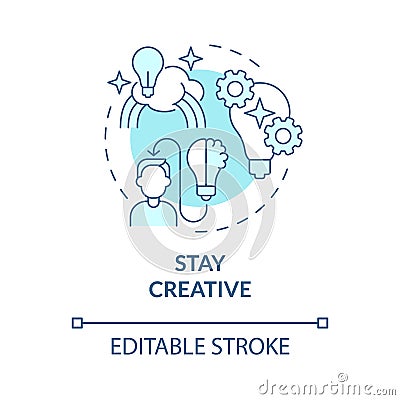 Stay creative turquoise concept icon Vector Illustration