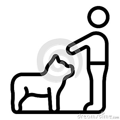 Stay here dog icon outline vector. School training Vector Illustration