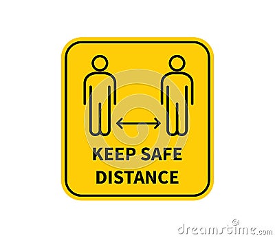 Social distancing. Keep the 2 meter distance. Coronovirus epidemic protective. Vector Vector Illustration