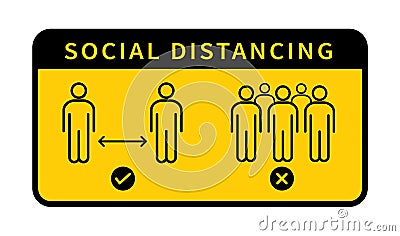 Social distancing. Keep the 2 meter distance. Coronovirus epidemic protective. Vector Vector Illustration