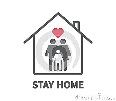 Stay home. Quarantine to prevent coronovirus infection. Home Quarantine. Vector Vector Illustration