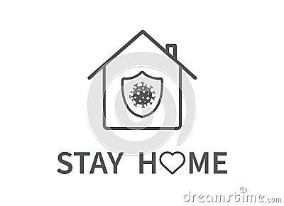 Stay home. Quarantine to prevent coronovirus infection. Home Quarantine. Vector Vector Illustration