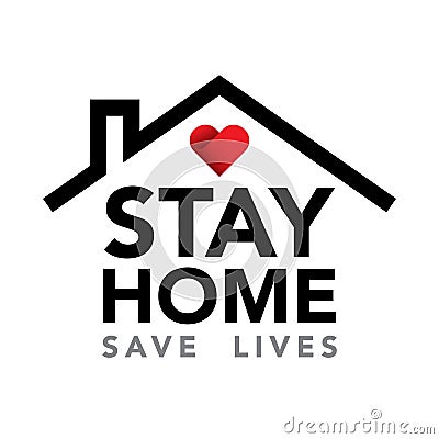 Stay at home. Coronavirus Covid-19, quarantine motivational phrase Vector Illustration