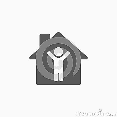 Stay home icon, people stay at home vector Vector Illustration