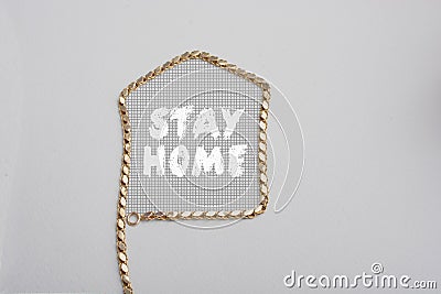Stay home lettering for quarantine to stop pread covid-19 pandemic Stock Photo