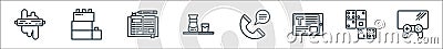 Stay at home line icons. linear set. quality vector line set such as video game, domino, ebook, calling, coffee, diary, block Vector Illustration