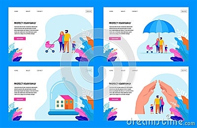 Stay at home, protect your family. Quarantine area concept, vector illustration Vector Illustration