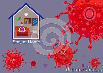 stay at home for save yourself Stock Photo