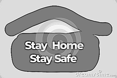 Stay home simple writing design and background Stock Photo