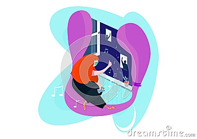 Stay at home. Vector Illustration