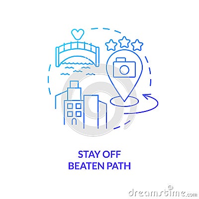 Stay off beaten path blue gradient concept icon Vector Illustration
