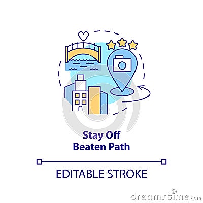 Stay off beaten path concept icon Vector Illustration