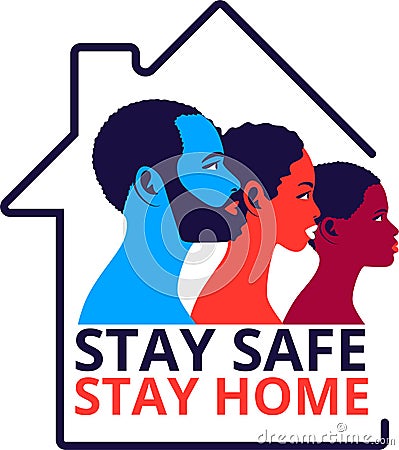 Stay safe and stay home concept Vector Illustration