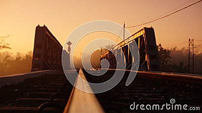Stay straight on the right track Stock Photo