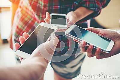 Staying connected Social Media meeting concept Stock Photo