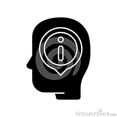 Staying well informed black glyph icon Vector Illustration