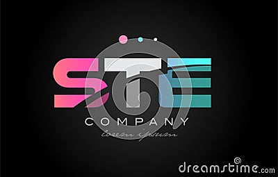 STE s t e three letter logo icon design Vector Illustration