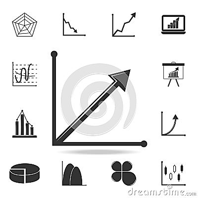 steady growth arrow chart icon. Detailed set of Trend diagram and chart icons. Premium quality graphic design. One of the collecti Stock Photo
