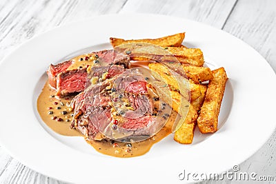 Steak au poivre Stock Photo