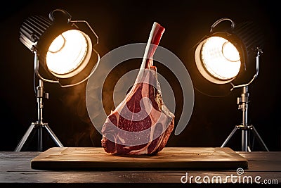 Steak beautifully illuminated in a studio light setting Stock Photo