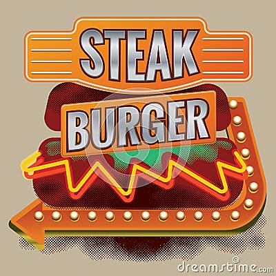 Steak burger design. Vector illustration decorative design Vector Illustration