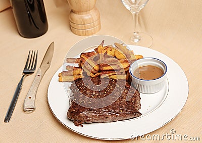 Steak frite 1 Stock Photo