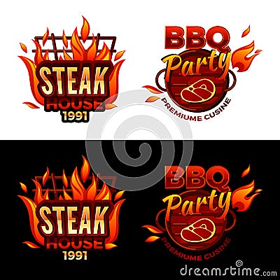 Steak house barbecue meat vector illustration Vector Illustration