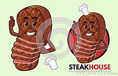 Steak mascot design for Steakhouse Stock Photo