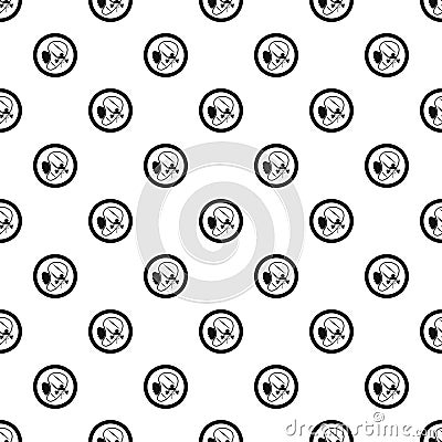 Steak in plate pattern, simple style Vector Illustration