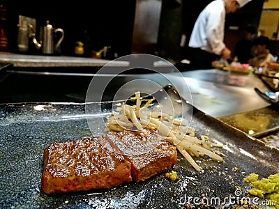 Steak Premium legendary top grade Kobe matsusaka Japanese beef w Stock Photo