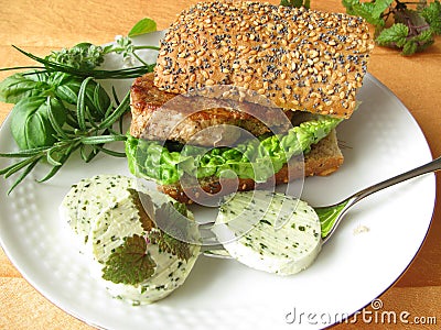 Steak sandwich Stock Photo