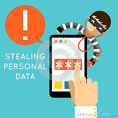 Stealing personal data Vector Illustration