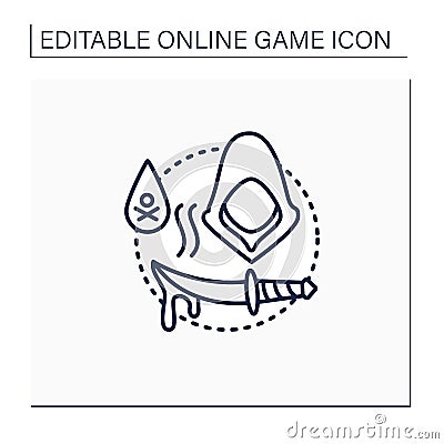 Stealth games line icon Vector Illustration