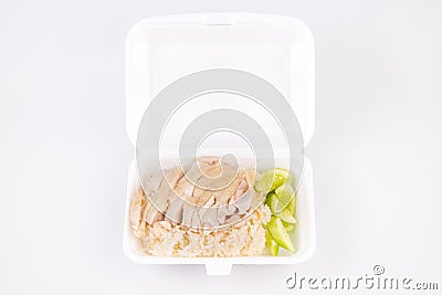 Steam Chicken with Rice (Hainan Chicken) Stock Photo