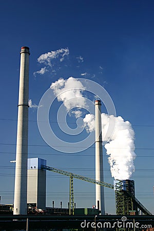 Steam from a coking plant Stock Photo