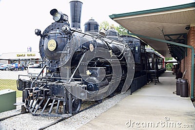 Steam Engine at The Casey Jones Museum. Jackson, TN, USA, September 23, 2019. Editorial Stock Photo