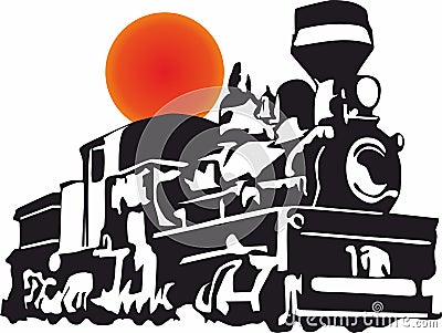 Steam Engine Locomotive Icons, Logo for mobile concept and web apps. Vector Illustration