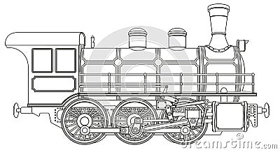 Steam locomotive Vector Illustration