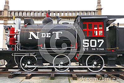 Old train with a steam locomotive, mexico city. IV Editorial Stock Photo