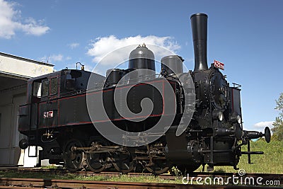 steam locomotive & x28;422.098& x29;, Museum KHKD, Knezeves, Czech Republi Editorial Stock Photo