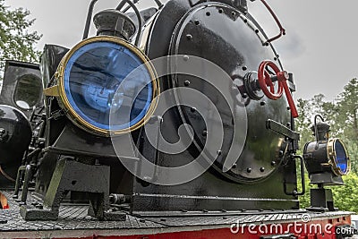 Steam locomotive of Rhine Tourist Railway in spring Stock Photo