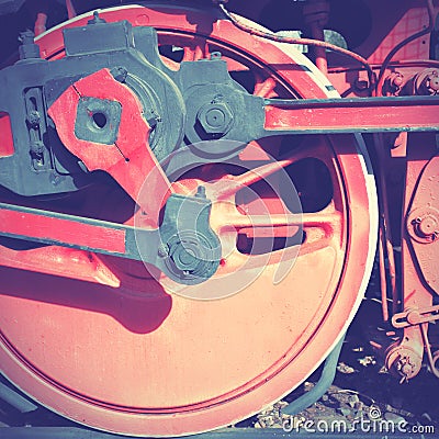 Steam locomotive wheel Stock Photo