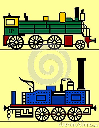 Steam locomotives Vector Illustration