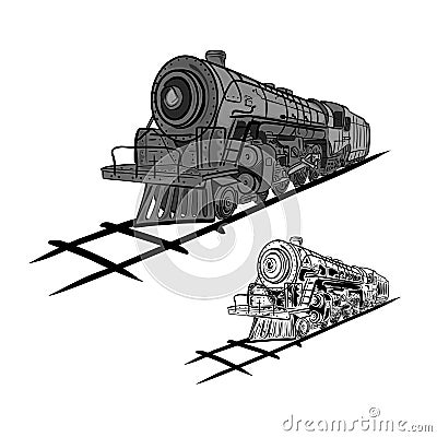 Steam locomotives Vector Illustration